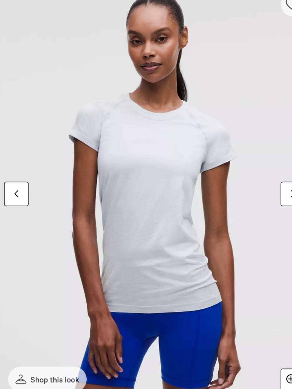 🍋Lululemon Swiftly Tech Short-Sleeve Shirt 2.0 Hip Length, White, Size 6